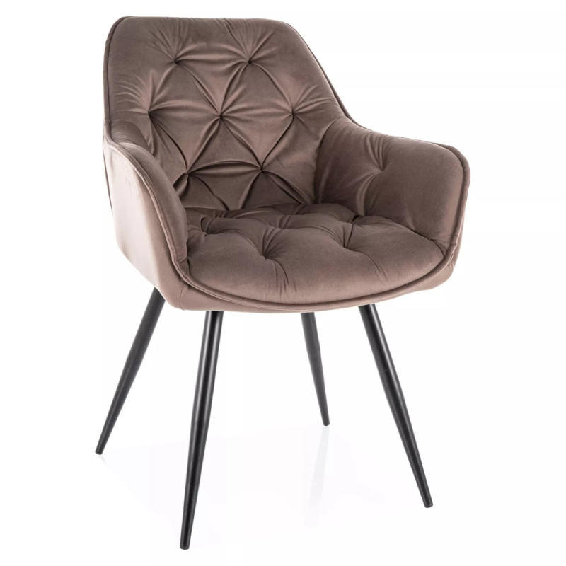 Krzesło tapicerowane Cherry Velvet Bluvel 38 cappuccino