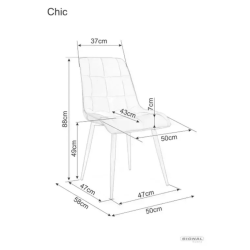 Krzesło tapicerowane Chic Brego Kaszmir Brego 22 jasny beż