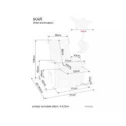 Fotel rozkładany Ikar 14 szary Fotel rozkładany Ikar 14 szary