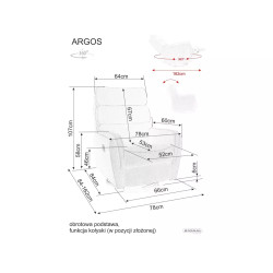 Fotel rozkładany Argos Velvet 28 beż