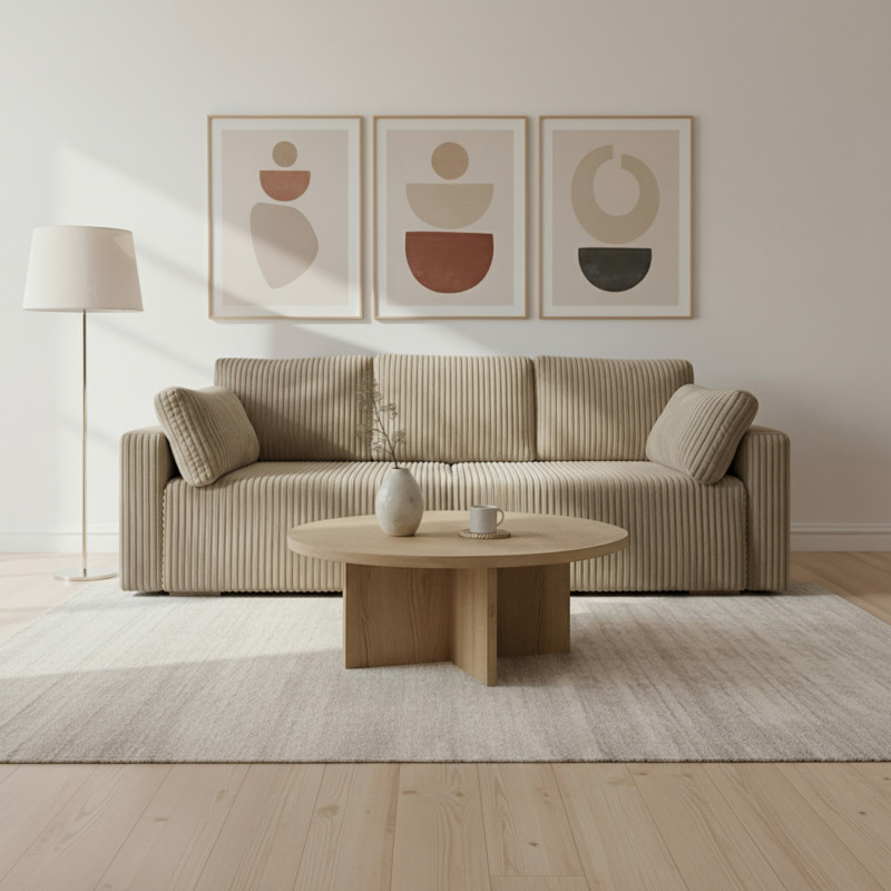 Nowoczesna sofa Bianca beżowa z funkcją spania