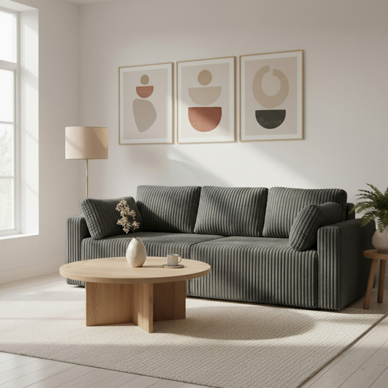 Nowoczesna sofa Bianca ciemnoszara z funkcją spania