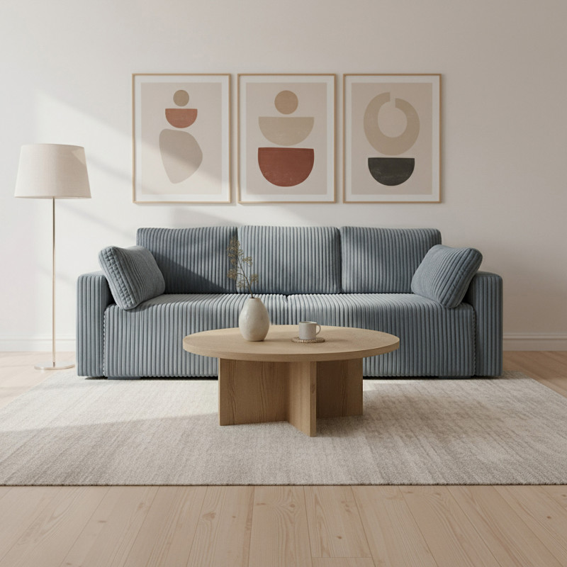 Nowoczesna sofa Bianca jasnoniebieska z funkcją spania