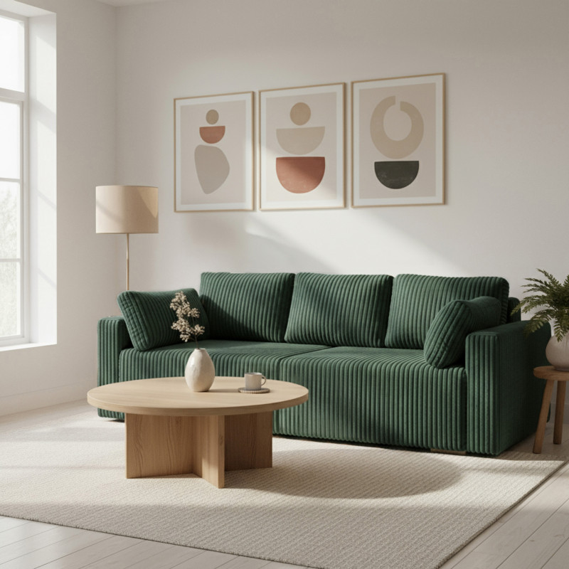 Nowoczesna sofa Bianca zielona z funkcją spania