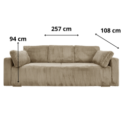 Nowoczesna sofa Bianca beżowa z funkcją spania