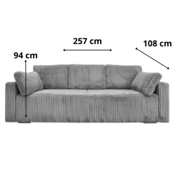 Nowoczesna sofa Bianca szara z funkcją spania