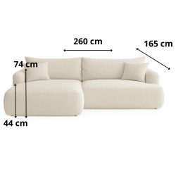 Nowoczesny tapicerowany narożnik Coco beżowy / abriamo 3 Nowoczesny tapicerowany narożnik Coco beżowy / abriamo 3