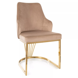 Krzesło tapicerowane Alure Velvet Bluvel 28 beżowe