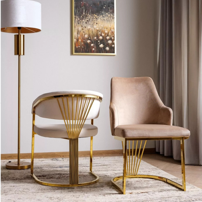 Krzesło tapicerowane Alure Velvet Bluvel 28 beżowe