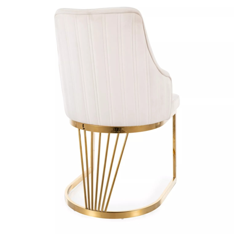 Krzesło tapicerowane Alure Velvet Bluvel 22 jasny beż