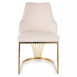 Krzesło tapicerowane Alure Velvet Bluvel 22 jasny beż