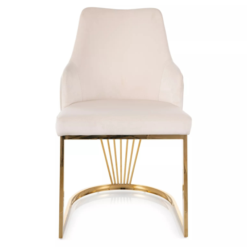 Krzesło tapicerowane Alure Velvet Bluvel 22 jasny beż