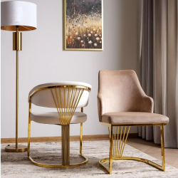 Krzesło tapicerowane Alure Velvet Bluvel 22 jasny beż