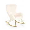 Bujany fotel wypoczynkowy Nova kremowy ze złotymi nogami