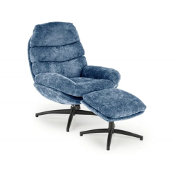 DARIO fotel wypoczynkowy z podnóżkiem, niebieski