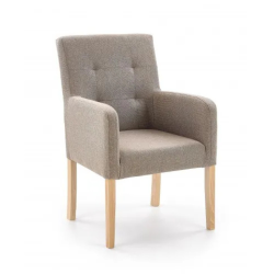 Klasyczny fotel wypoczynkowy Heaven beżowy/dąb miodowy