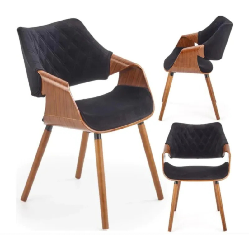 Krzesło z giętego drewna Azalea orzech/czarny