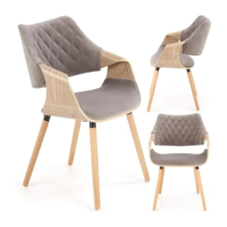 Krzesło z giętego drewna Azalea Jasny Dąb/Szary