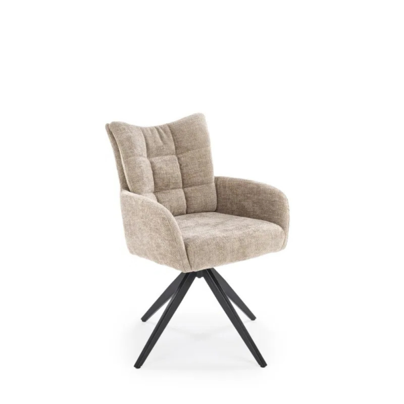 Krzesło obrotowe Funchal beżowy/czarne nogi Krzesło obrotowe Funchal beżowy/czarne nogi