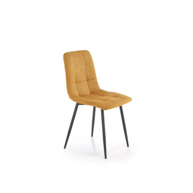 Pikowane krzesło tapicerowane Bill musztardowe Pikowane krzesło tapicerowane Bill musztardowe