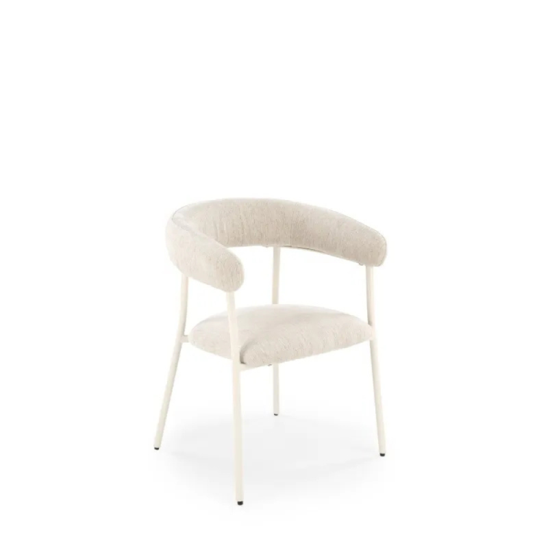 Eleganckie krzesło tapicerowane Almada jasny beż