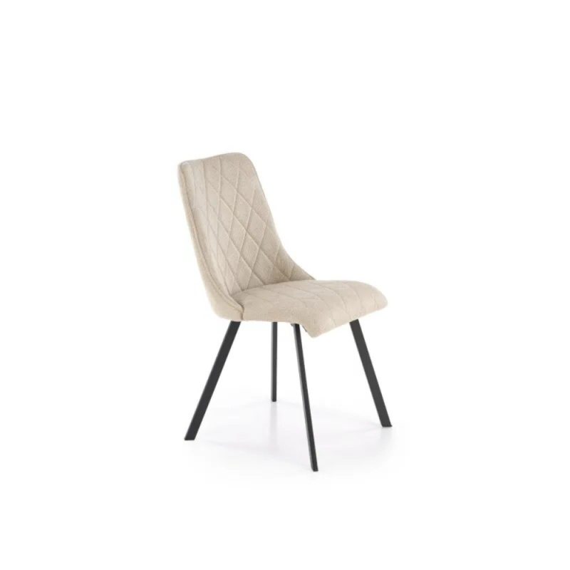 Krzesło tapicerowane z czarnymi nogami Axel beżowe