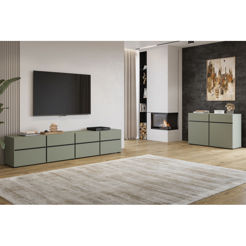 Komoda wysoka 4D Cross 76 Zieleń Helvetia Wieruszów