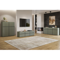 Komoda Cross 4D4S zgaszona zieleń Helvetia | Domowanie.pl Komoda Cross 4D4S zgaszona zieleń Helvetia | Domowanie.pl