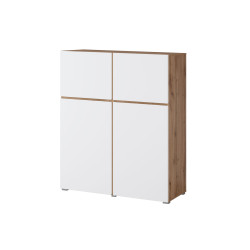 Komoda wysoka 4D Cross 76 Dąb wotan/biały Helvetia Wieruszów