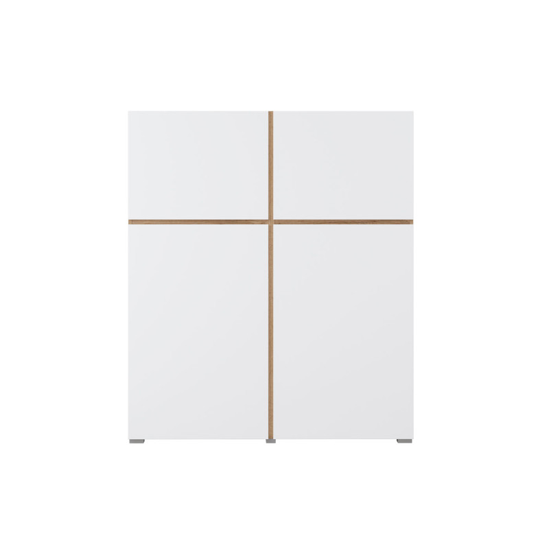 Komoda wysoka 4D Cross 76 Dąb wotan/biały Helvetia Wieruszów