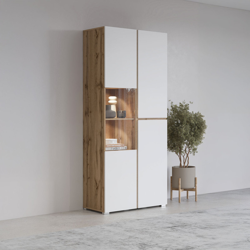 Witryna Cross 3D 12 Dąb wotan/biały Helvetia Wieruszów