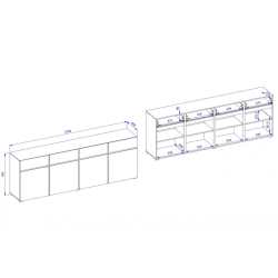 Komoda 4D4S Cross 25 Dąb wotan/biały Helvetia Wieruszów Komoda 4D4S Cross 25 Dąb wotan/biały Helvetia Wieruszów