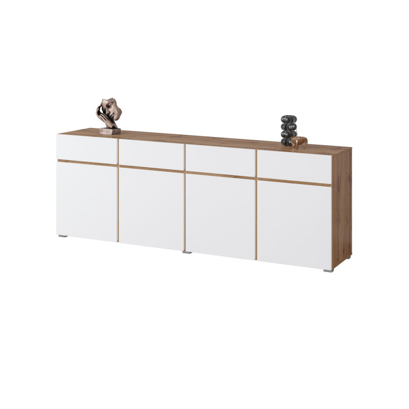 Komoda 4D4S Cross 25 Dąb wotan/biały Helvetia Wieruszów