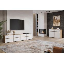 Komoda Cross 3D3S biały front/dąb wotan Helvetia | Domowanie.pl Komoda Cross 3D3S biały front/dąb wotan Helvetia | Domowanie.pl