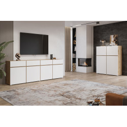 Komoda Cross 3D3S biały front/dąb wotan Helvetia | Domowanie.pl Komoda Cross 3D3S biały front/dąb wotan Helvetia | Domowanie.pl