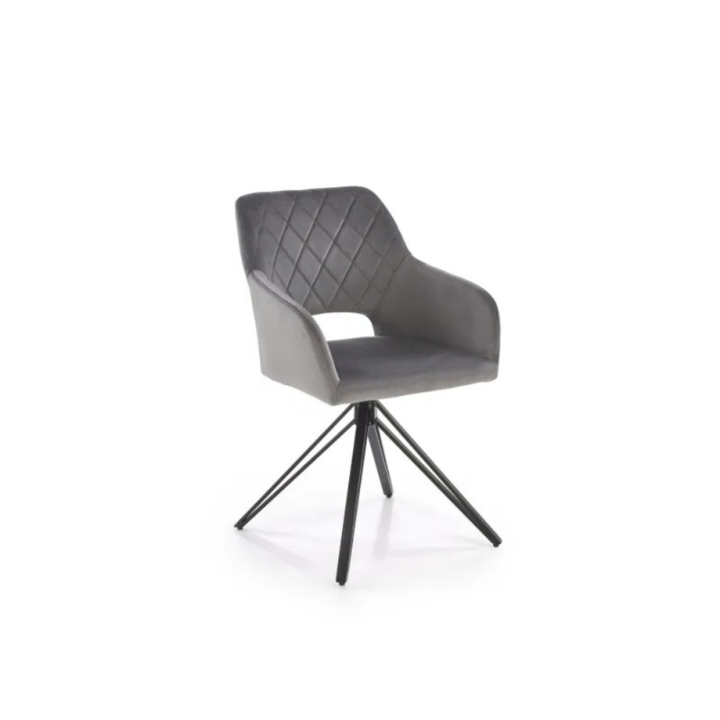 Eleganckie krzesło tapicerowane Edwin popielaty