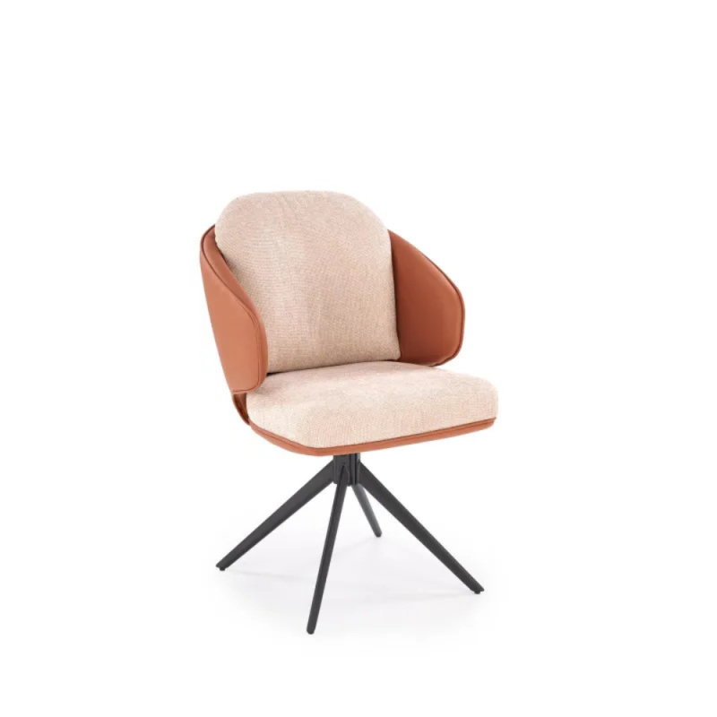 Krzesło tapicerowane obrotowe Mason brązowe/beżowe