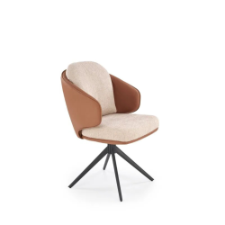 Krzesło obrotowe tapicerowane Dorian beżowe/brązowe