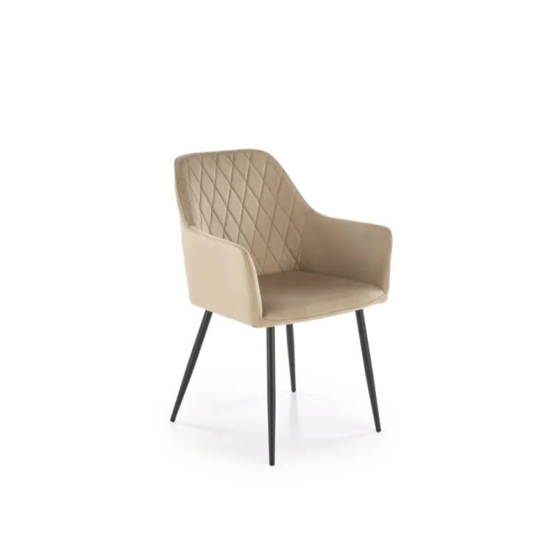 Tapicerowane krzesło z podłokietnikami Brian beżowe