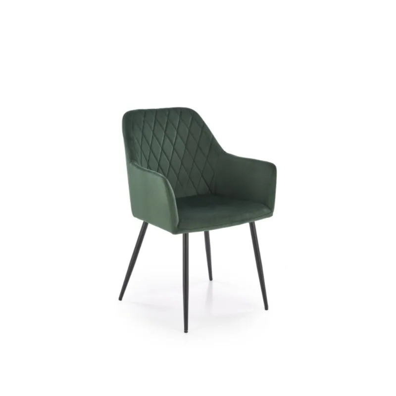 Tapicerowane krzesło z podłokietnikami Brian ciemno-zielone