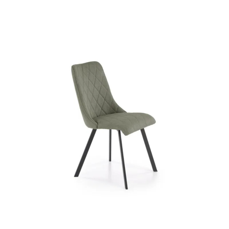 Krzesło tapicerowane z czarnymi nogami Axel oliwkowe