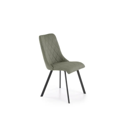 Krzesło tapicerowane z czarnymi nogami Axel oliwkowe
