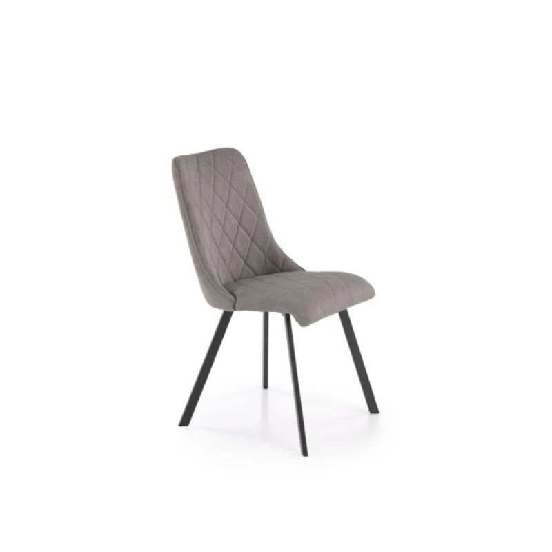 Krzesło tapicerowane z czarnymi nogami Axel popielate