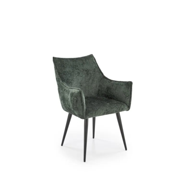 Stylowe krzesło tapicerowane Dean ciemno-zielone