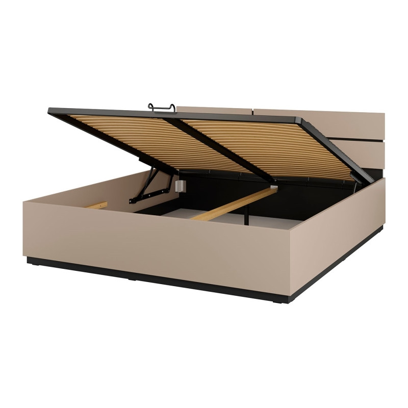 Łóżko 180 z pojemnikiem i podnośnikiem Cross S 52 Congo/czarny Łóżko 180 z pojemnikiem i podnośnikiem Cross S 52 Congo/czarny