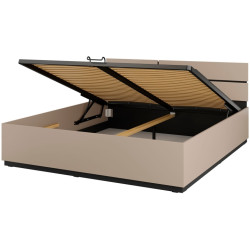 Łóżko 180 z pojemnikiem i podnośnikiem Cross S 52 Congo/czarny