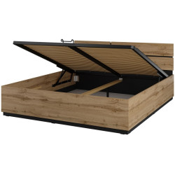 Łóżko 180 z pojemnikiem i podnośnikiem Cross S 52 Dąb wotan