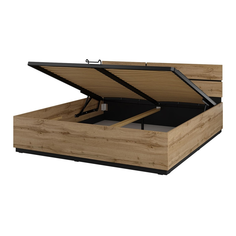 Łóżko 180 z pojemnikiem i podnośnikiem Cross S 52 Dąb wotan