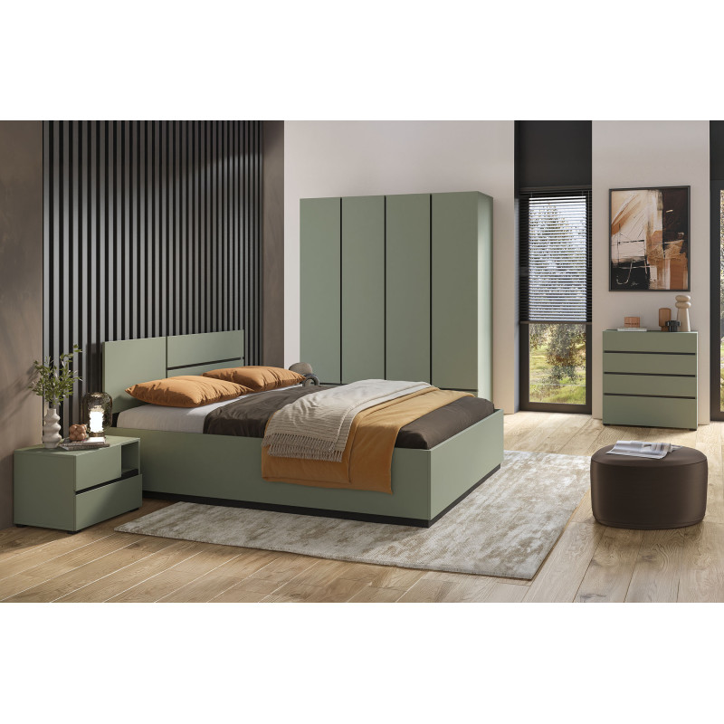 Komoda Cross S zgaszona zieleń 80x85 – 4 szuflady | Domowanie