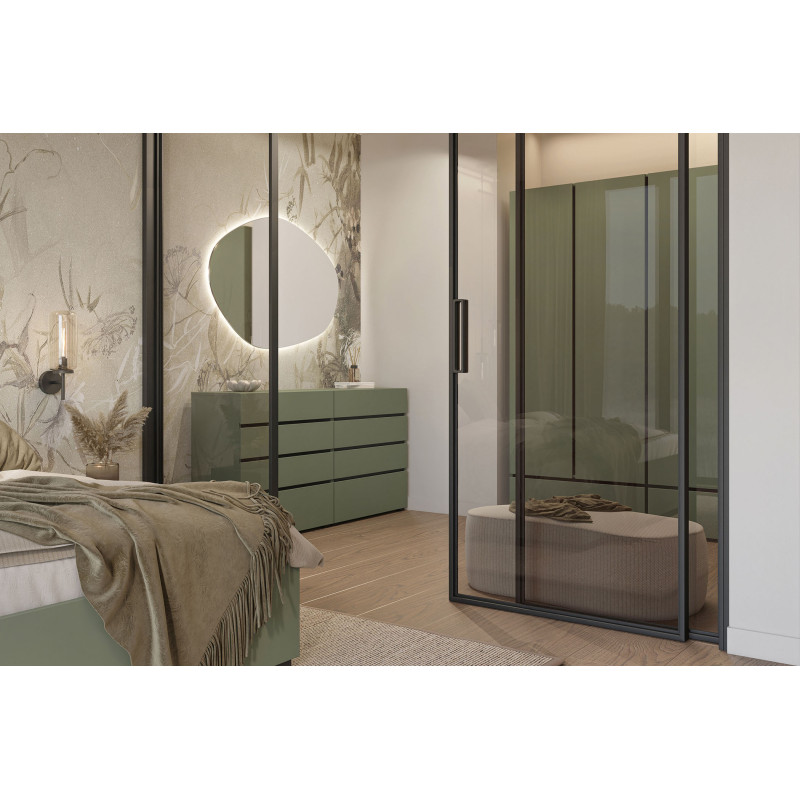 Komoda Cross S zgaszona zieleń 80x85 – 4 szuflady | Domowanie